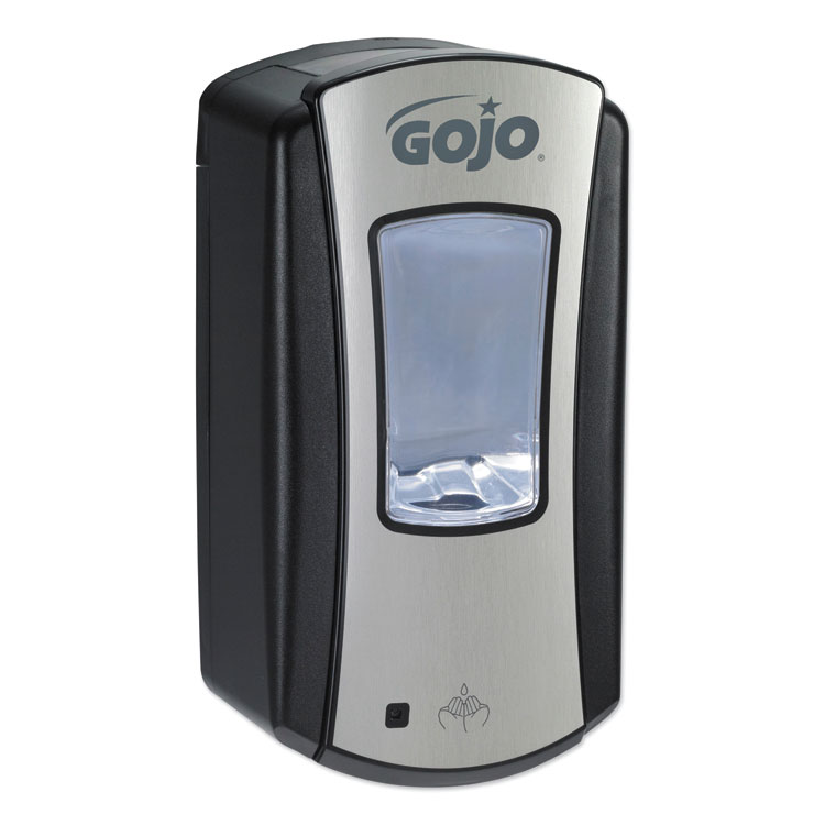 GOJO LTX-12 Touch-Free Dispenser, 1,200 mL, 5.75 x 3.33 x 10.5, Brushed Chrome/Black (GOJ191904)