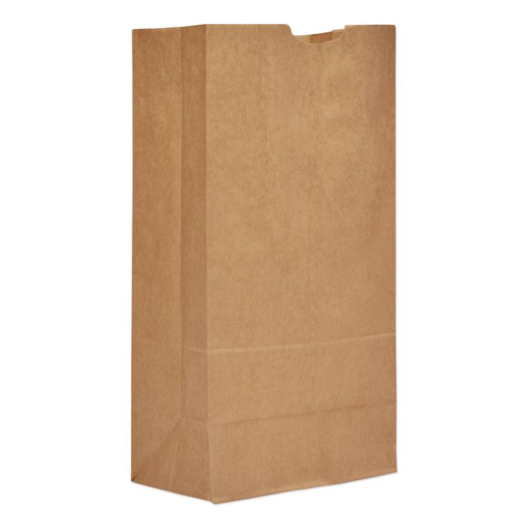ROSS & WALLACE PAPER PRODUCTS, INC. Grocery Paper Bags, 20# Size, Heavy-Duty, 50# Basis Weight, 8.25" x 5.25" x 16.13", Kraft, 500/Bundle (BAGGH20)