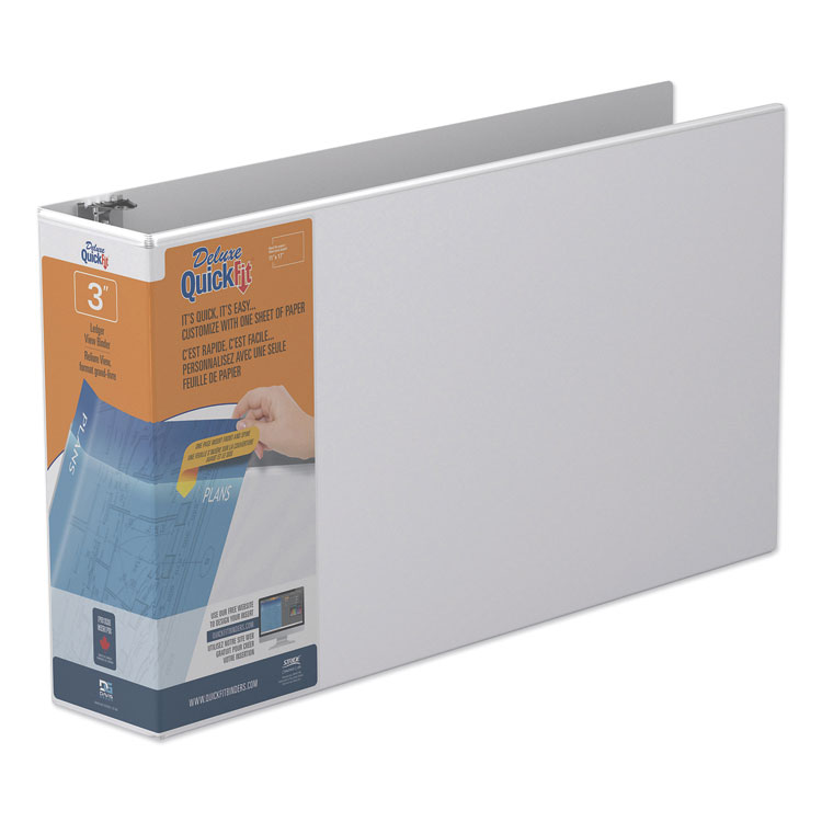 STW94050 - Stride QuickFit Ledger D-Ring View Binder, 3 Rings, 3" Capacity, 11 x 17, White (STW94050)