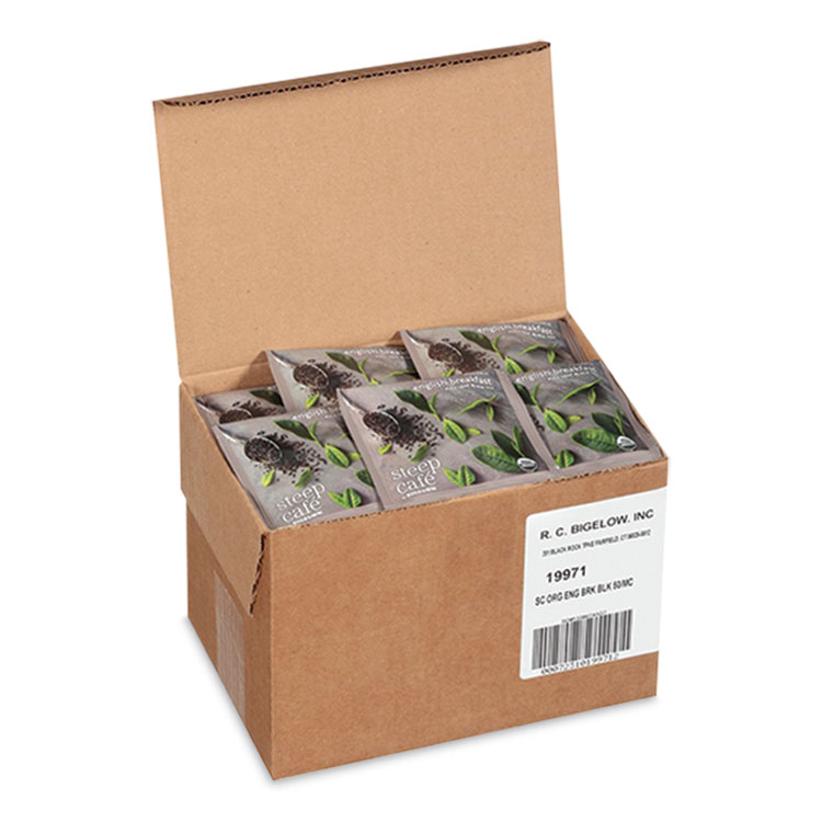 Bigelow steep Cafe Organic Black Tea, English Breakfast, 50 Bags/Carton (BTCRCB19971)