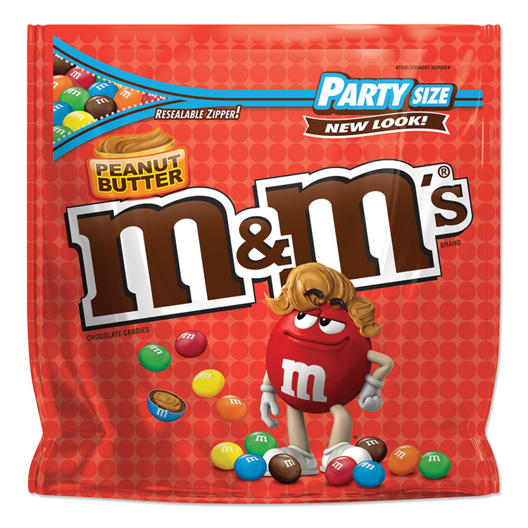 M & M's Chocolate Candies, Peanut Butter, 38 oz Resealable Bag (MNM55085)
