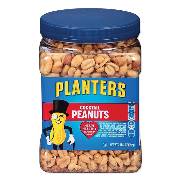 Planters Cocktail Peanuts, Salted, 35 oz Canister (PTN07615)