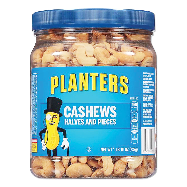 Planters Salted Cashew Halves and Pieces, 26 oz Canister (PTN01858)