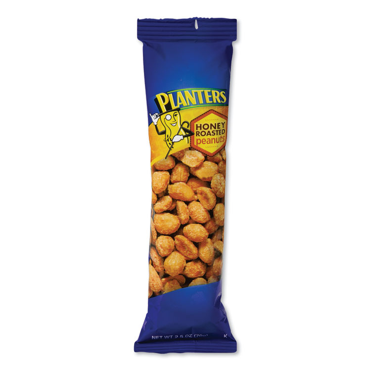 Planters Honey Roasted Peanuts, 2.5 oz Tube, 15/Box (PTN01652)
