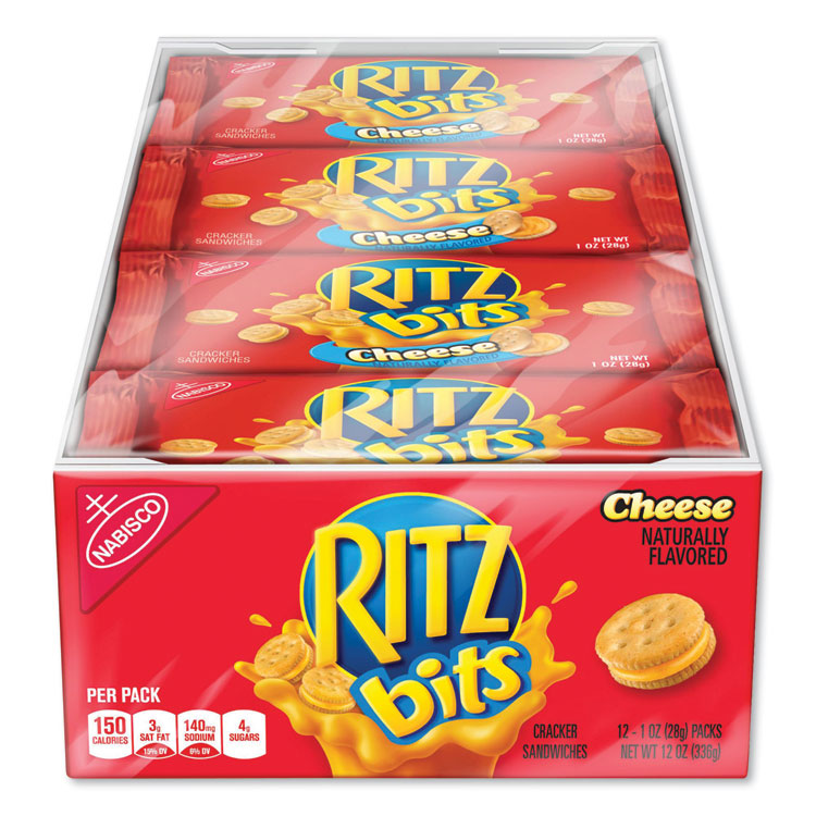 Nabisco Ritz Bits, Cheese, 1 oz Pouch, 12/Pack (RTZGEN00091)
