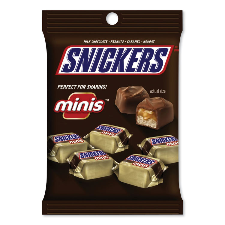 Snickers Minis Size Chocolate Bars, Milk Chocolate, 4.4 oz Pack, 12 Packs/Carton (SNIMMM01502)