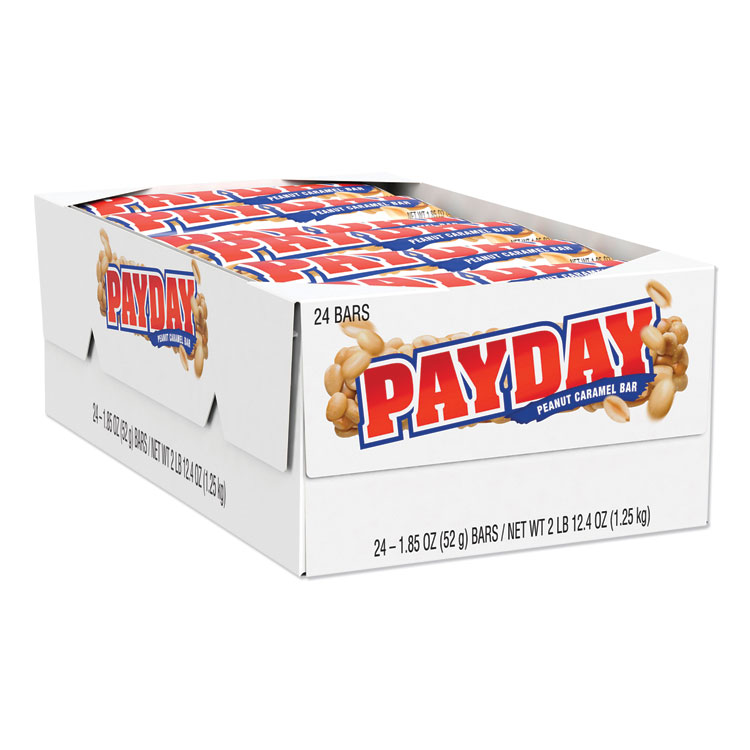PayDay PayDay Chewy Candy Bars, Peanut Caramel, 1.85 oz, 24/Box (HRS80723)