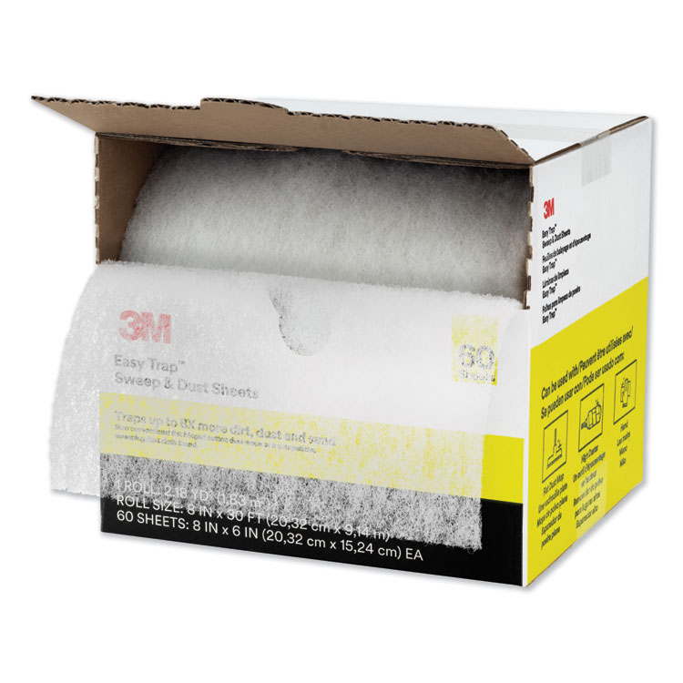 3M Easy Trap Duster, 8" x 30 ft, White, 60 Sheet Roll (MMM59152W)