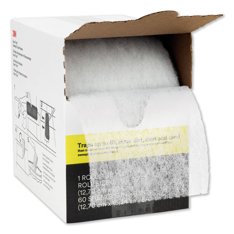 3M Easy Trap Duster, 5" x 30 ft, White, 1 60 Sheet Roll/Box (MMM59032W)