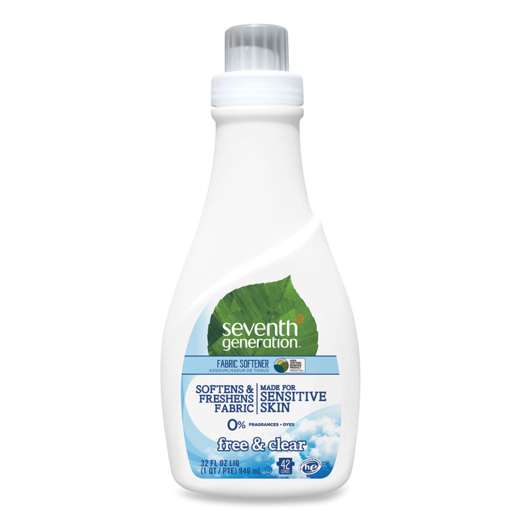 Seventh Generation Natural Liquid Fabric Softener, Free and Clear, 42 Loads, 32 oz Bottle, 6/Carton (SEV22833)