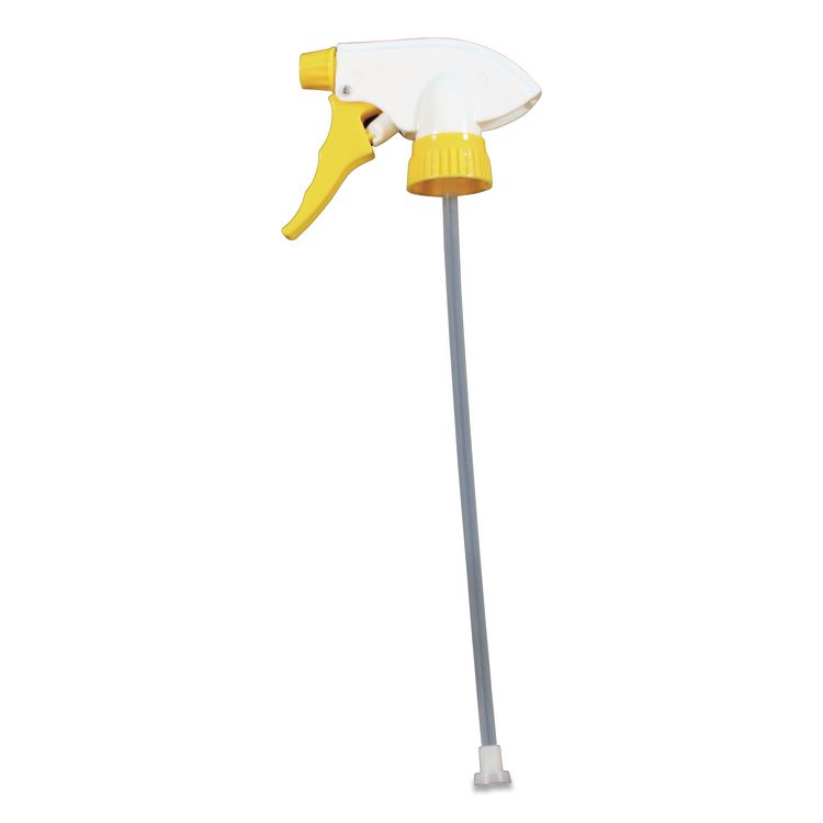 Impact Chemical Resistant Trigger Sprayer, 9.88" Tube, Fits 32 oz Bottles, Yellow/White, 24/Carton (IMP60192491)