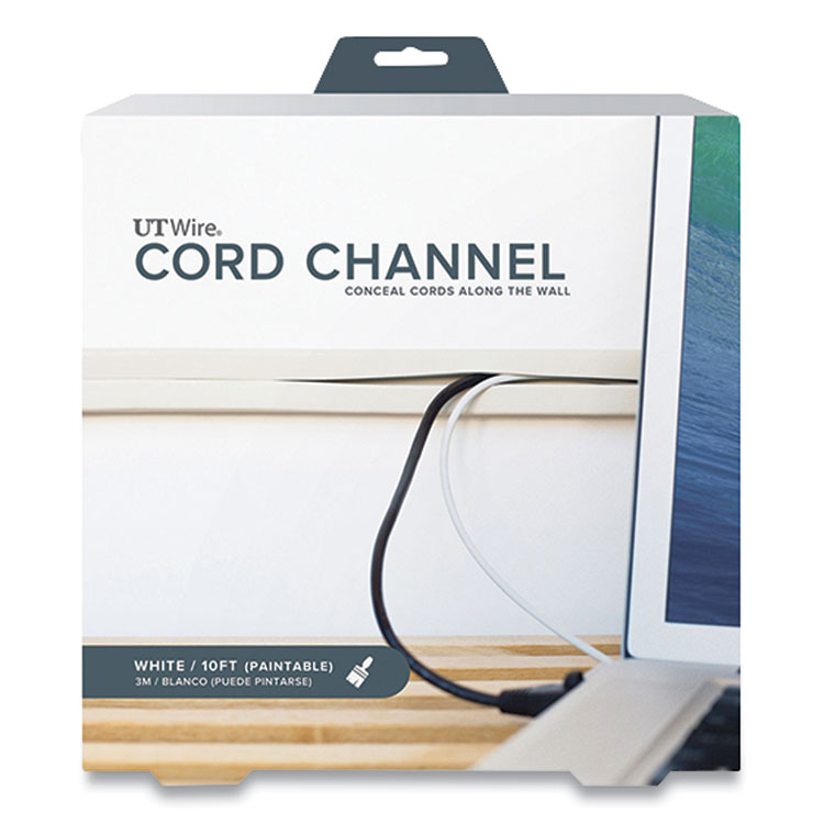 UT Wire Cord Channel, 1" x 10 ft, White (RBOUTWCC1001WH)