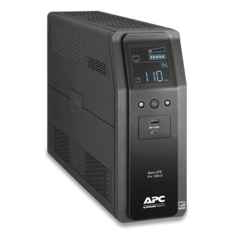 SEUBR1350MS - APC BR1350MS Back-UPS PRO BR Series SineWave Battery Backup System, 10 Outlets, 1,350 VA, 1,080 J (SEUBR1350MS)