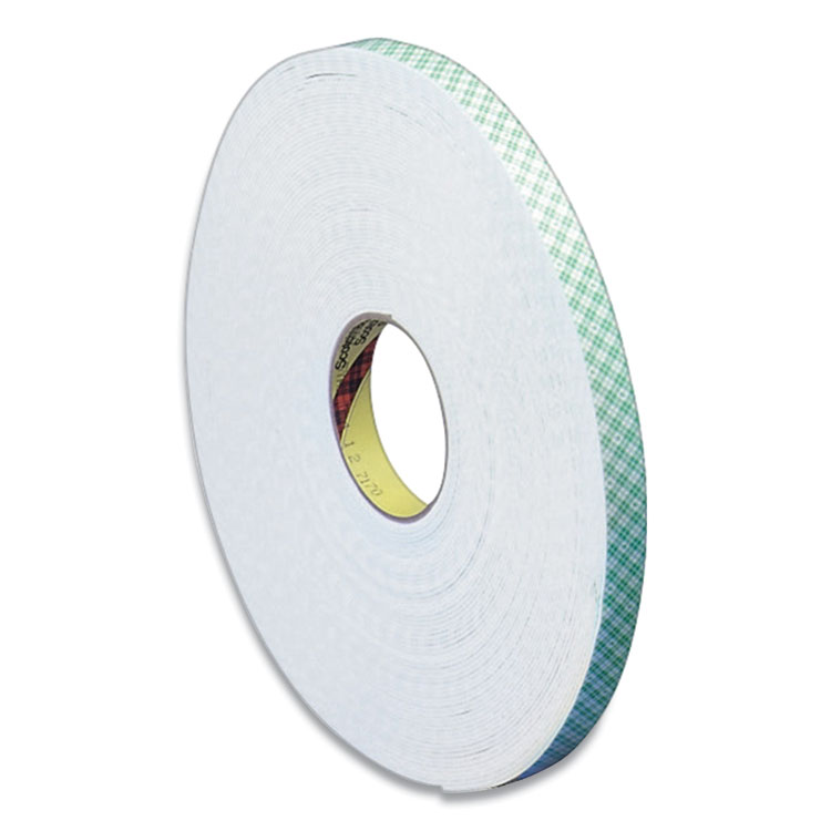3M 4016 Double Coated Urethane Foam Tape, 0.38" x 36 yds, White (MMM4016)