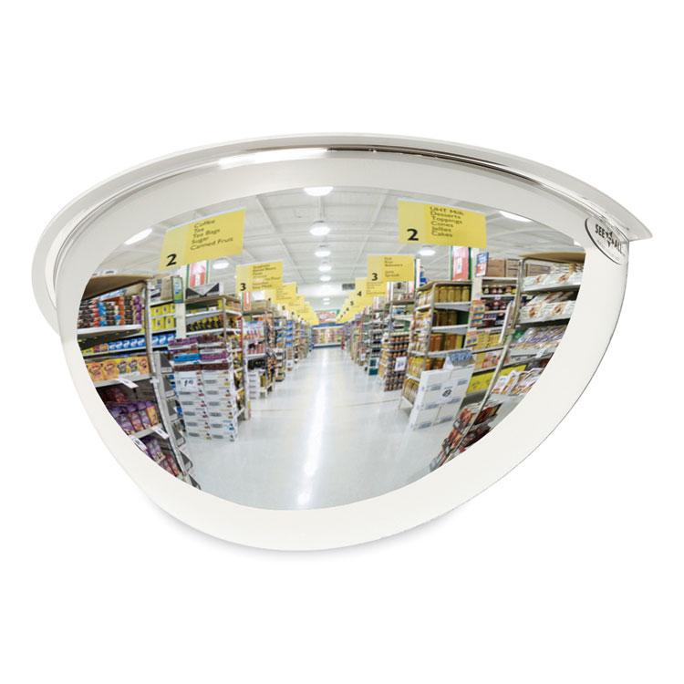 See All Half-Dome Convex Security Mirror, Half-Dome, 18" Diameter (SEEPV18180)