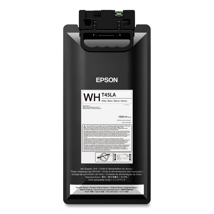 Epson T45LA20 UltraChrome GS3 Ink, 1,500 mL, White (EPST45LA20)