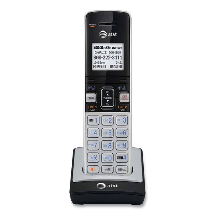 AT&T TL86003 Cordless Telephone Handset for the TL86103 System, Silver/Black (ATTTL86003)