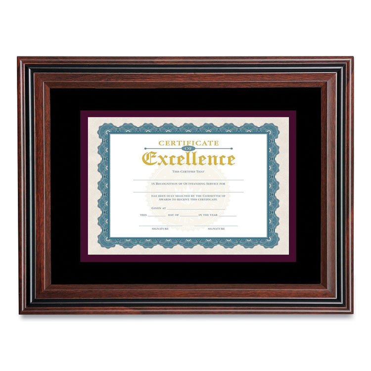 Victory Light Document Frame with Mat, 11 x 14, Rosewood/Black (VLUVS4501B114)