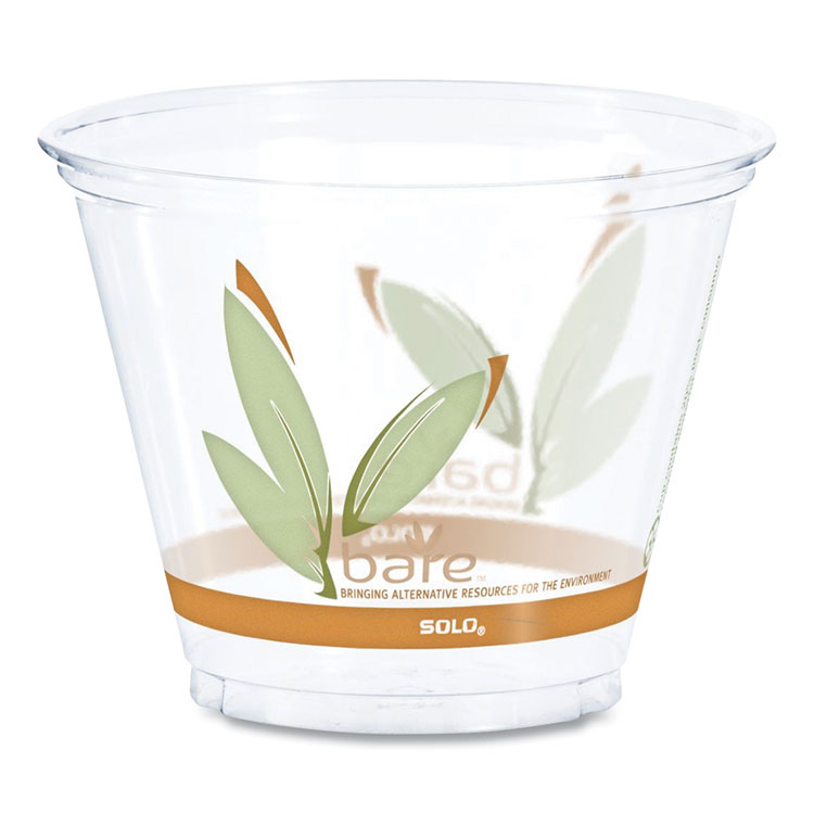 Dart Bare Eco-Forward RPET Cold Cups, 9 oz, Plastic, Leaf Design, 1,000/Carton (DCCRTP9RBARE)
