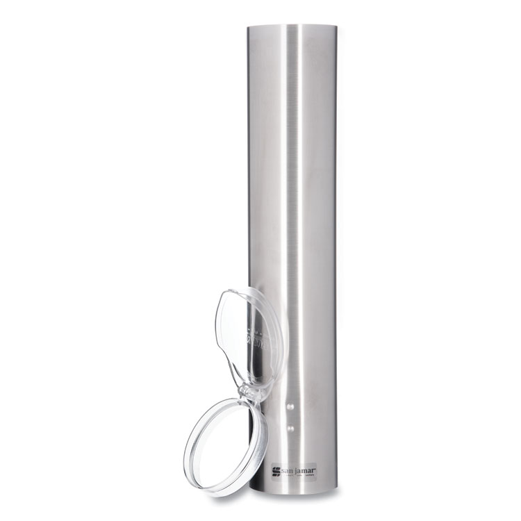 San Jamar Small Pull-Type Water Cup Dispenser, For 5 oz Cups, Stainless Steel (SJMC4150SS)