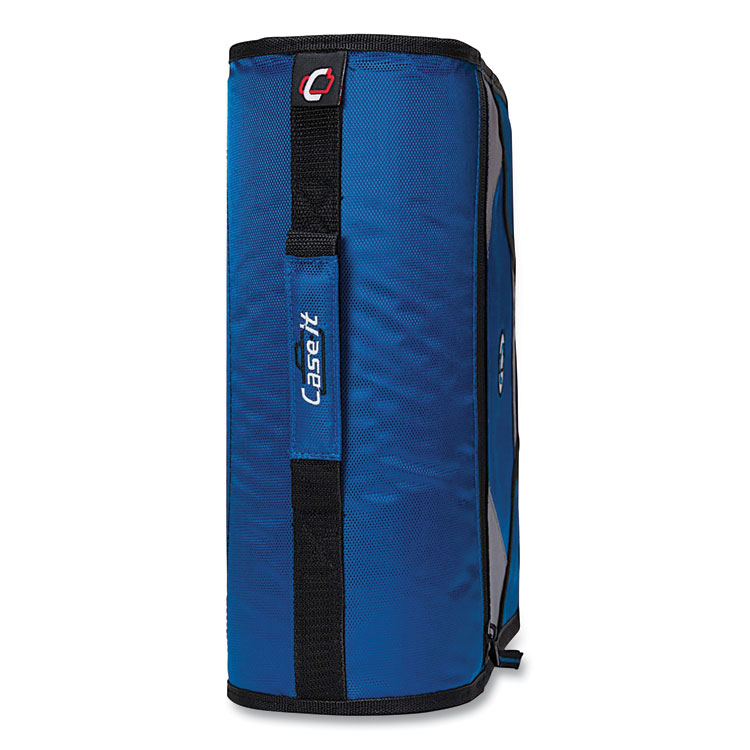 Case it King Size Mighty Zip Tab Binder, 3 Rings, 4" Capacity, 11 x 8.5, Blue (CAED186BLU)