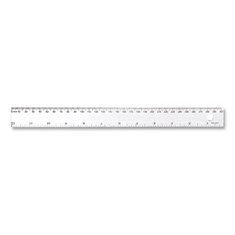 Westcott Transparent Shatter-Resistant Plastic Ruler, Standard/Metric, 12" Long, Clear (WTC45012)