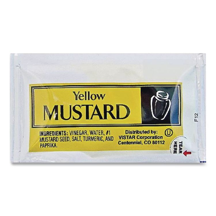 Vistar Condiment Packets, Mustard, 0.16 oz Packet, 200/Carton (VST80006)