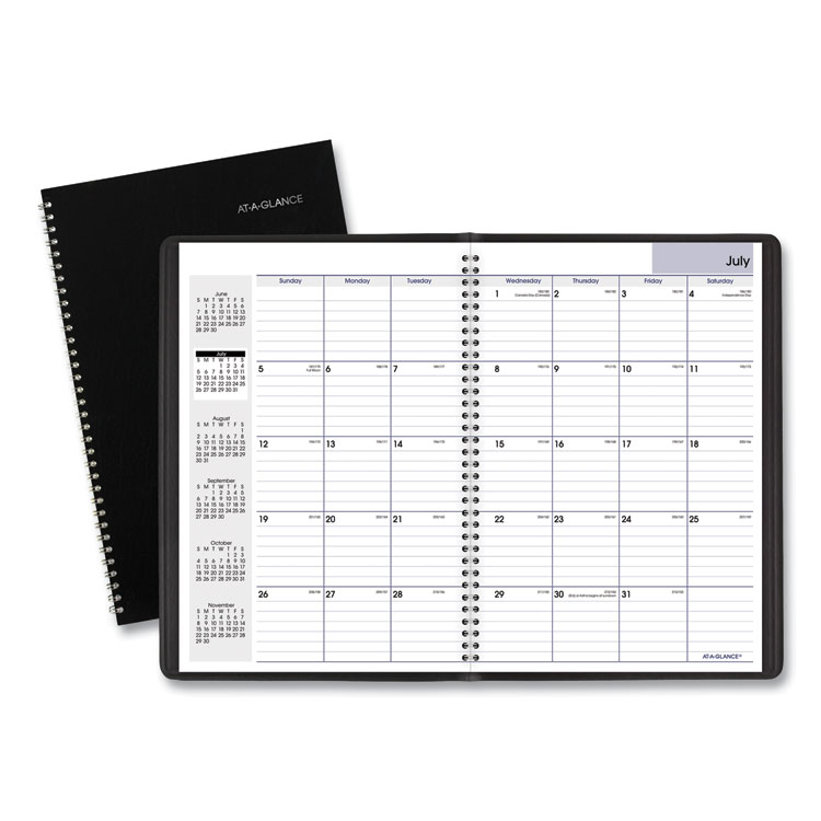 AT-A-GLANCE DayMinder Monthly Planner, Academic Year, Ruled Blocks, 12 x 8, Black Cover, 14-Month: July 2025 to Aug 2026 (AAGAY200)