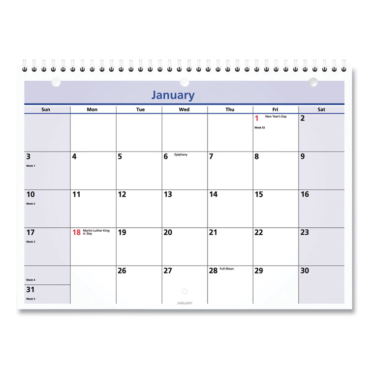 AT-A-GLANCE QuickNotes Desk/Wall Calendar, 3-Hole Punched, 11 x 8, White/Blue/Yellow Sheets, 12-Month (Jan to Dec): 2026 (AAGPM5028)