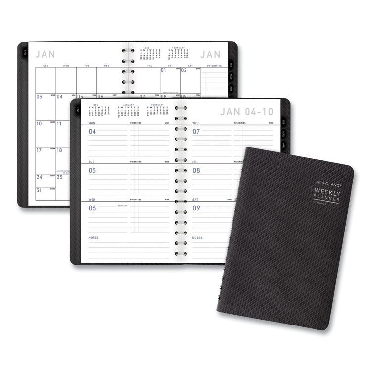 AT-A-GLANCE Contemporary Weekly/Monthly Planner, Open-Block Format, 8.5 x 5.5, Graphite Cover, 12-Month (Jan to Dec): 2026 (AAG70100X45)