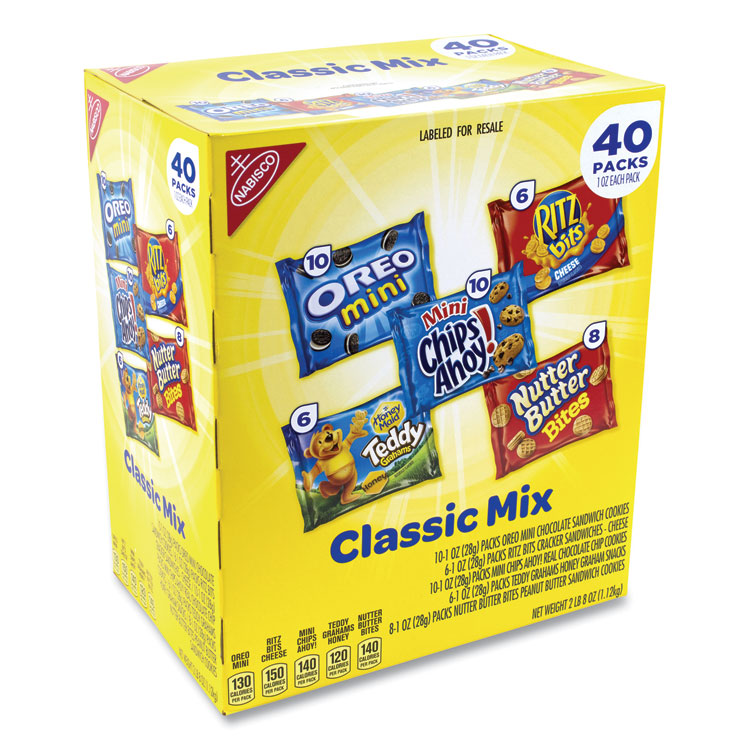 Nabisco Cookie and Cracker Classic Mix, Assorted Flavors, 1 oz Pack, 40 Packs/Box (GRR22000086)
