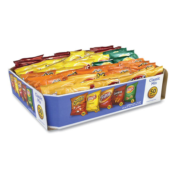Frito-Lay Potato Chips Bags Variety Pack, Assorted Flavors, 1 oz Bag, 50 Bags/Carton (GRR22000403)