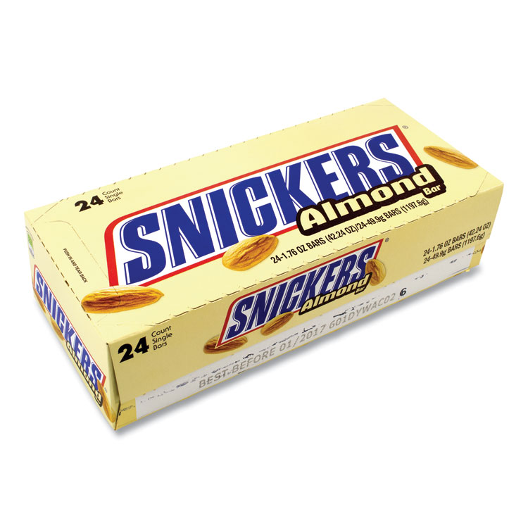 Snickers Almond Bar, 1.76 oz Bar, 24 Bars/Box (GRR20902448)