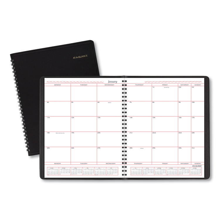 AT-A-GLANCE Monthly Planner in Business Week Format, 10 x 8, Black Cover, 12-Month (Jan to Dec): 2026 (AAG7013005)