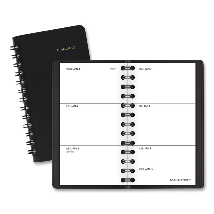 AT-A-GLANCE Weekly Planner, 4.5 x 2.5, Black Cover, 12-Month (Jan to Dec): 2026 (AAG7003505)