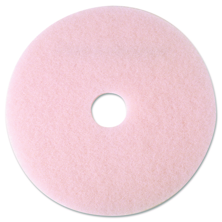 3M Ultra High-Speed Eraser Floor Burnishing Pad 3600, 19" Diameter, Pink, 5/Carton (MMM25857)