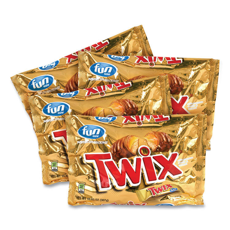 Twix Cookie Bars, Fun Size, 10.83 oz Bag, 4 Bags/Box (GRR20900467)