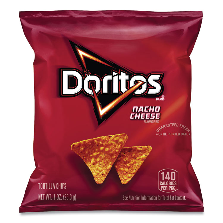 Doritos Nacho Cheese Tortilla Chips, 1 oz Snack Bag, 50/Carton (GRR22000475)