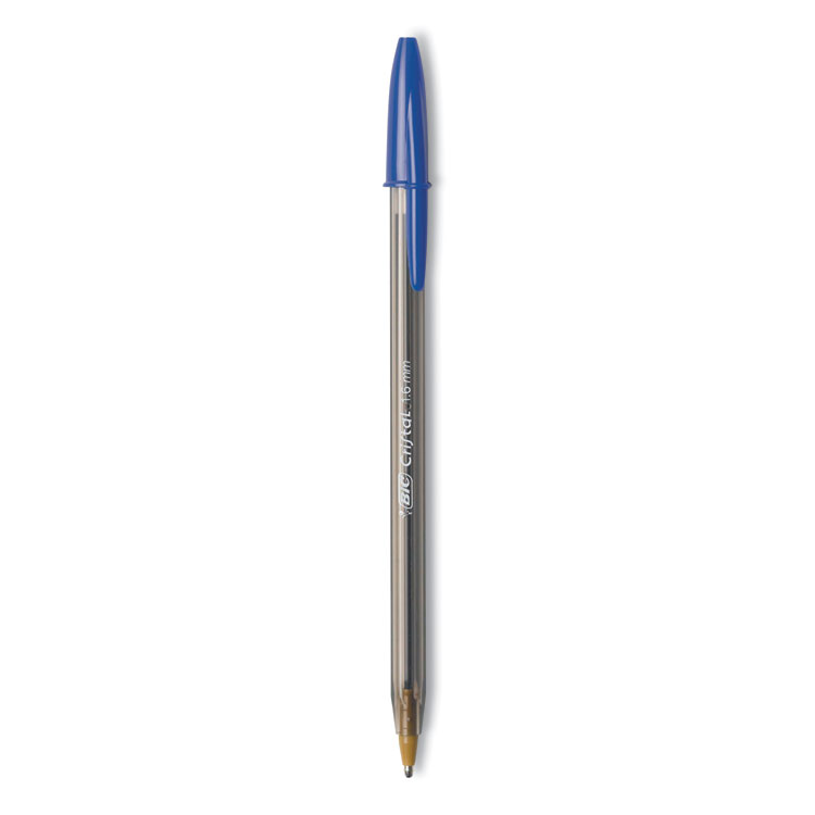 BIC Cristal Xtra Bold Ballpoint Pen, Stick, Bold 1.6 mm, Blue Ink, Clear Barrel, 24/Pack (BICMSBP241BLU)