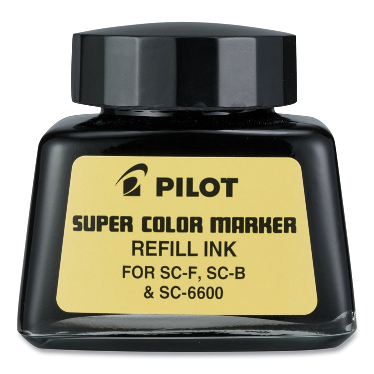 Pilot Super Color Marker Refill Ink, 30 mL Bottle, Black (PIL43500EA)