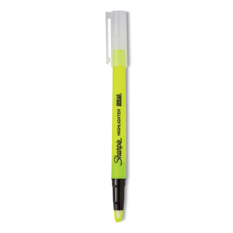 Sharpie Clearview Pen-Style Highlighter, Fluorescent Yellow Ink, Chisel Tip, Yellow/Black/Clear Barrel, 3/Pack (SAN1950745)