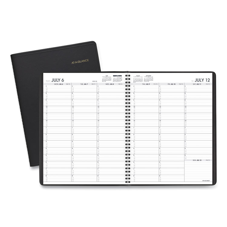 AT-A-GLANCE Weekly Appointment Book, 11 x 8.25, Black Cover, 14-Month: July 2025 to Aug 2026 (AAG7095705)