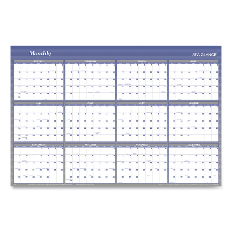 AT-A-GLANCE Vertical/Horizontal Erasable Quarterly/Monthly Wall Planner, 32 x 48, 12-Month (Jan to Dec): 2026 (AAGA1152)