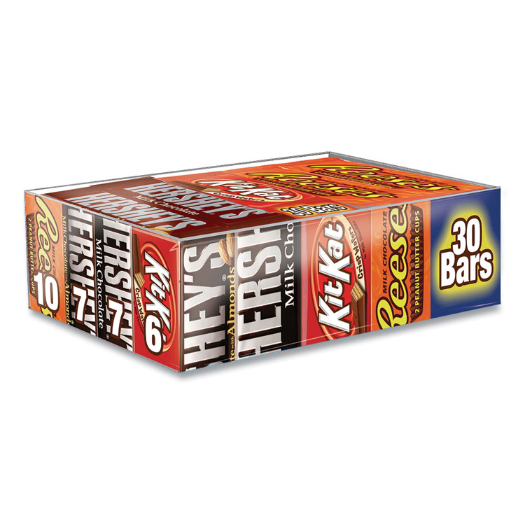 Hershey's Full Size Chocolate Candy Bar Variety Pack, Assorted 1.5 oz Bar, 30 Bars/Box (GRR24600031)