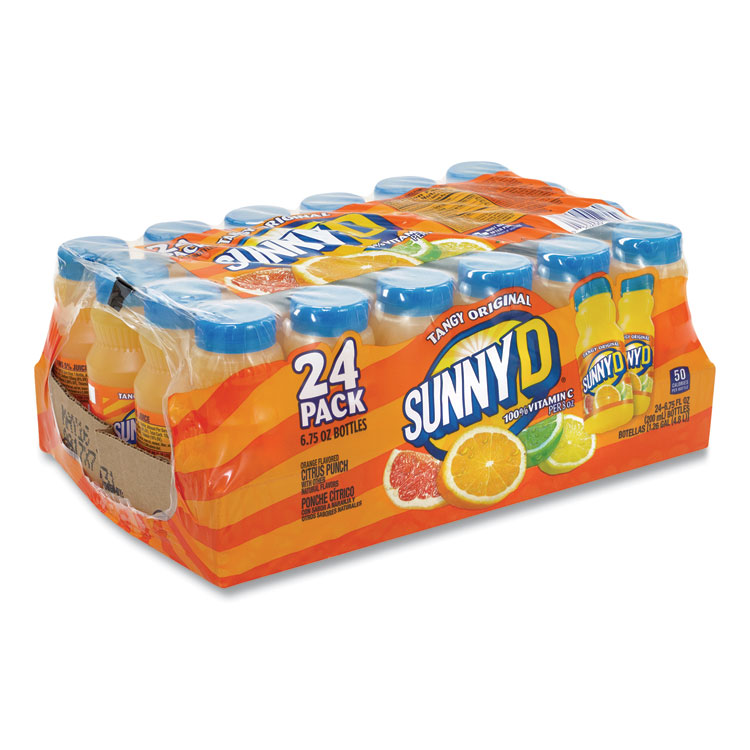 SUNNY D Tangy Original Orange Flavored Citrus Punch, 6.75 oz Bottle, 24/Carton (GRR90000121)