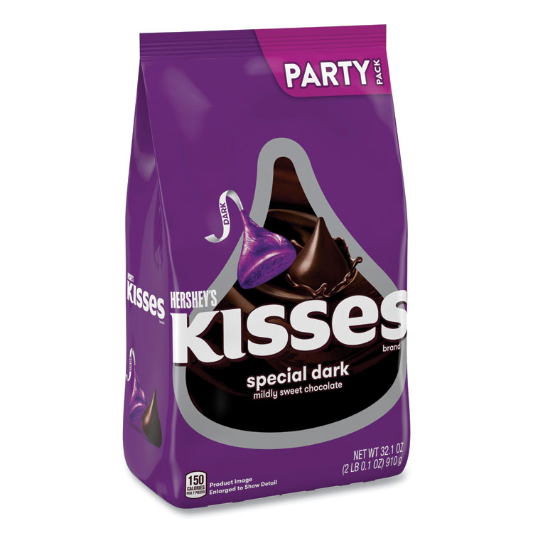 Hershey's KISSES Special Dark Chocolate Candy, Party Pack, 32.1 oz Bag (GRR24600419)