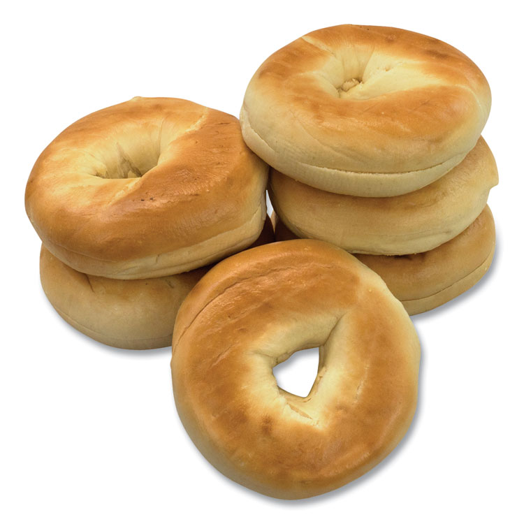 National Brand Fresh Plain Bagels, 6/Carton (GRR90000074)