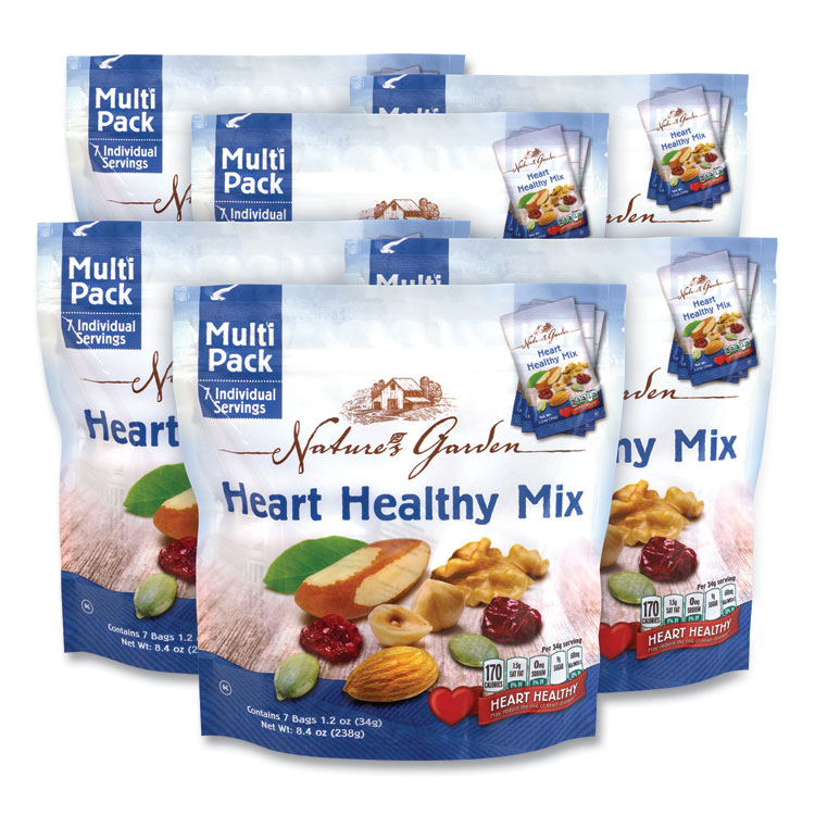 Nature's Garden Healthy Heart Mix, 1.2 oz Pouch, 7 Pouches/Pack, 6 Packs/Carton (GRR29400006)