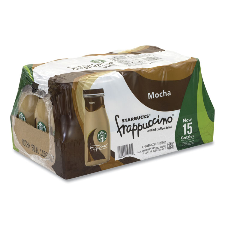 Starbucks Frappuccino Coffee, 9.5 oz Bottle, Mocha, 15/Carton (GRR90000049)