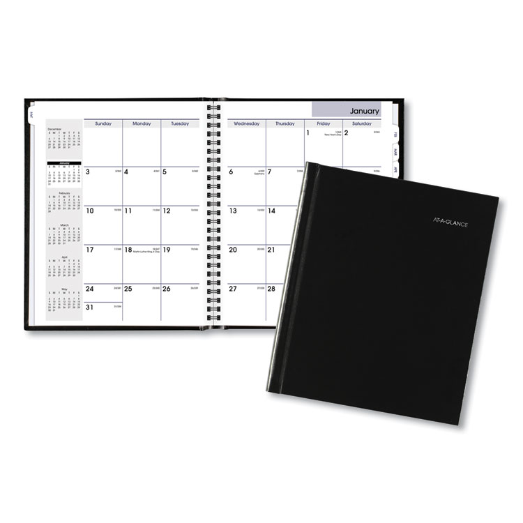 AT-A-GLANCE DayMinder Hard-Cover Monthly Planner with Memo Section, Unruled Blocks, 8.5 x 7, Black Cover, 12-Month (Jan to Dec): 2026 (AAGG400H00)